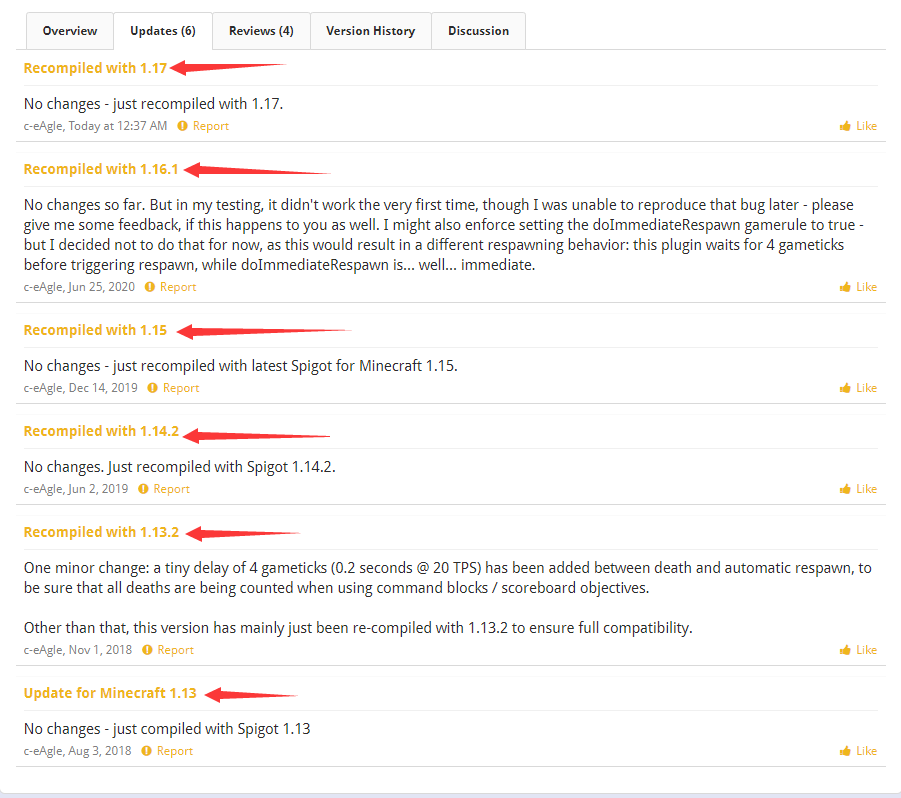 【插件资源】[综合]Instant Respawn——死亡时立即重生-为服主提供各种服务器教程、插件、MOD、软件资源，建站服务等。Minecraft-资源网